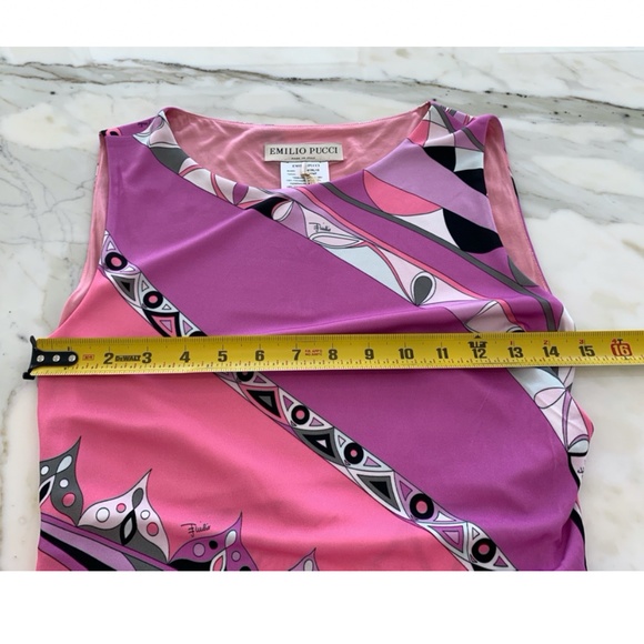 EMILIO PUCCI PINK MULTI PRINT DRESS MODEL 41RL15 SIZE IT 44 / US 10 NWTS! - Picture 14 of 17